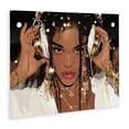 thumbnail image 2 of Stupell Industries Contemporary Gold Headphones Glam Female Canvas Art, 20 x 16, by Franklyn Gregory, 2 of 8