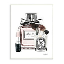 Stupell Industries Fashion Designer Makeup Perfume Lipstick Pink Watercolor Wall Plaque by Amanda Greenwood