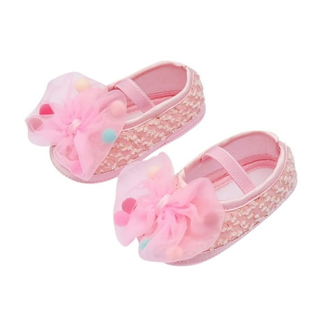 

Knosfe Spring Summer Fall Infant Baby Mary Jane Toddler Bow Flats Children 0-12M First Walkers