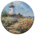 thumbnail image 3 of Lighthouse Sunrise Coast Scenery Pale Blue Tan Floral Medallion Round Rug - Small Round Area Rug, Soft Non-Slip Machine Washable Bedroom Mat Indoor Accent Entry Carpet for Office Desk Dorm Hallway, 3 of 7