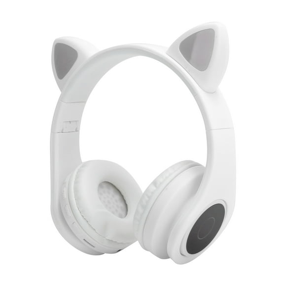 Led Noise Reduction Stereo Over Ear Headphones Cat Ear Shape 3.5 Mm Plug, Effective Distance 20 Meters, With Microphone For Children And Adults