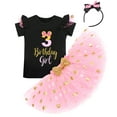 thumbnail image 3 of IBTOM CASTLE Toddler Girls 1st 2nd 3rd Birthday Outfit Princess Polka Dots Ruffle Tutu Skirt Mouse Headband Cake Smash Party Clothes Set 3 Years Black + Pink, 3 of 8