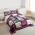 thumbnail image 3 of Homewish Cute Tropic Flamingo Full Size Comforter Sets, Buffalo Plaid Bedding Comforter Set, Romantic Love Heart Reversible Bedding Sets, Luxury Bedroom Decor, 3 Pieces, 3 of 8