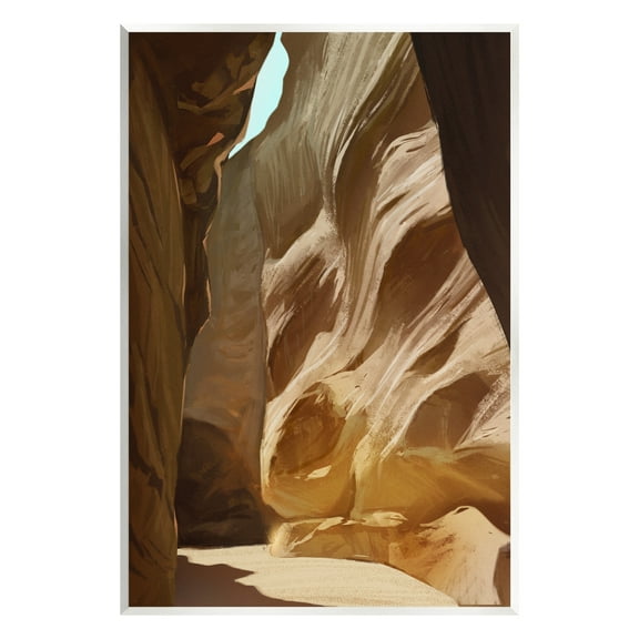 Stupell Industries Sandy Desert Cliffs Peaceful Arid Canyon Landscape Painting Unframed Art Print Wall Art, Design by Ziwei Li
