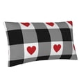 thumbnail image 2 of Easygdp Heart Black Buffalo Plaid Gingham Envelope Closure Pillowcase - 20x36in, Queen Pillowcase, Breathable, Stain-Resistant, Wrinkle-Free, 2 of 9