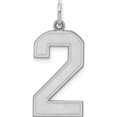 thumbnail image 1 of Sterling Silver Silver/Rhodium-Plated Satin Number 2 Charm (25 X 11) Made In United States qpp02, 1 of 2