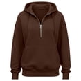 thumbnail image 3 of Oversized Half Zip Up Hoodie Women Lightweight 2026 Casual Long Sleeve Zipper Sweatshirts Fall Winter Track Jackets, 3 of 3