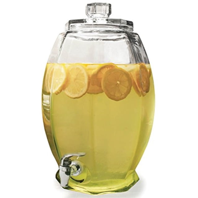Circleware 66903/R Cranston Beverage Dispenser with Glass Lid, Sun Tea Jar with...