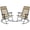 Beige, variant on Topeakmart 2pcs Zero Gravity Rocking Recliners with Headrest Pillow, Black