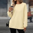 thumbnail image 6 of VISALY Pullover Crewneck Sweatshirt for Womens Plus Size Sweatshirts Casual Pullover Long Sleeve Shirts Soft Comfy Loose Fit Top Tunic Sweatshirts Lightweight Sweatshirt White L, 6 of 8