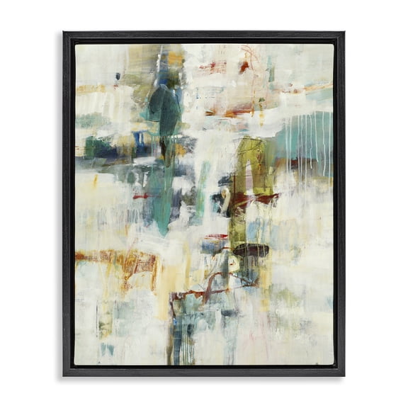 Stupell Industries Dynamic Paint Drips Black Framed Floater Canvas Wall Art, design by Lisa Ridgers
