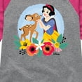 thumbnail image 3 of Disney - Floral Snow White Deer - Toddler & Youth Girls Raglan Graphic T-Shirt, 3 of 4
