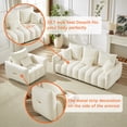 thumbnail image 3 of FFZ 79.5 inch Teddy Fabric Sofa with 3 Back Pillows and 3 Cushions, Solid Wood Frame, Beige, 3 of 14