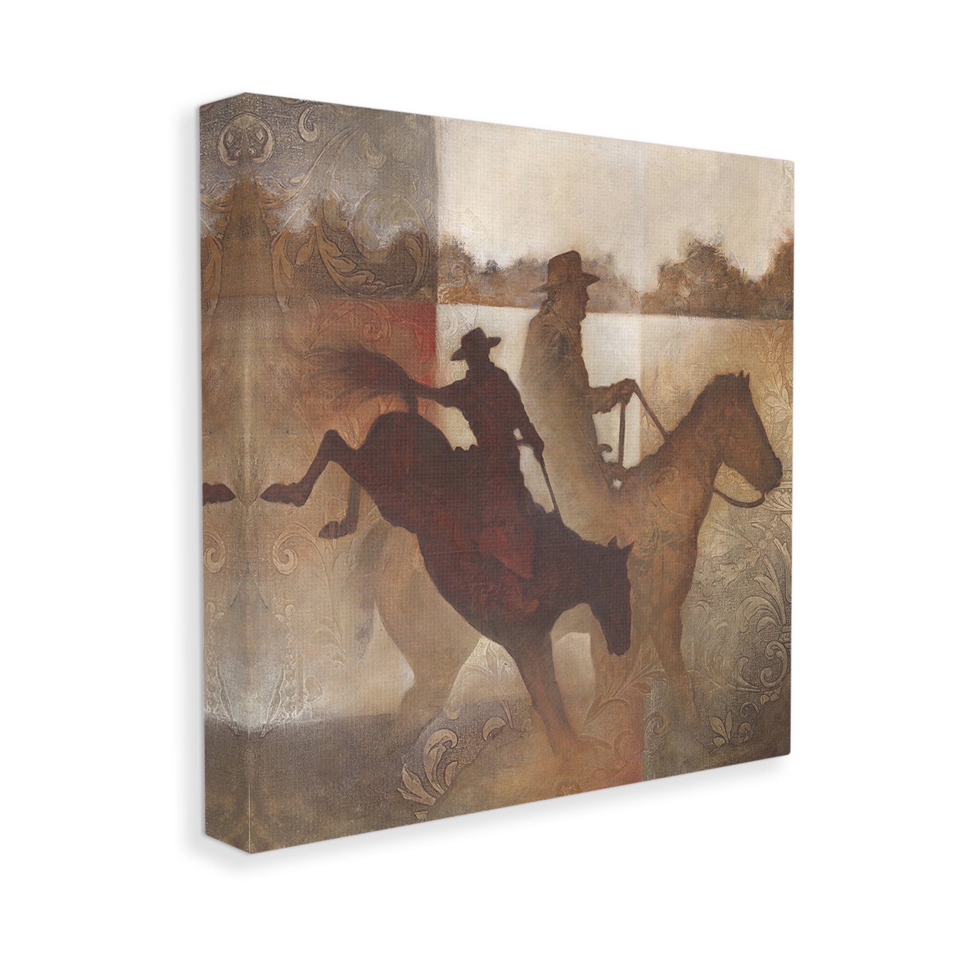 Stupell Industries Rustic Cowboy Silhouettes Animals & Insects Painting Gallery Wrapped Canvas Art Print Wall Art, 36 x 36