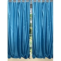 Mogul Window Curtain Blue Tab Top Curtains Drape Panel Pair Window Treatment Decor (48x84)