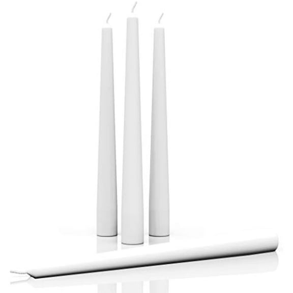 CANDWAX 8 inch Taper Candles Set of 4 - Dinner Candles Dripless - Tall Candles Long Burning Perfect for Dinner, Party or Wedding Candles Decor - White Candles