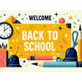 thumbnail image 4 of Welcome Back to School Banner Pencil Apple Basketball Decorations Classroom Poster Party Supplies Learning Event Educational Backdrop, 4 of 4