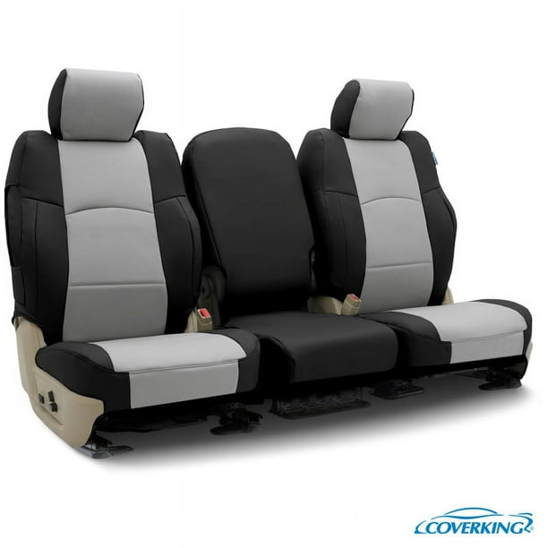 Fits 2011 2014 Hyundai Sonata Coverking Seat Cover CSCQ13HI7315 Custom Bench 40 60 Premium Leatherette Light Gray With Black Sides For One Row