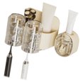 thumbnail image 4 of Lindo oso estante para cepillos de dientes con exprimidor automático de pasta de dientes, perforador de plástico, sin espacio, soportes para cepillos de dientes montados en la pared, 2 tazas, 4 of 5
