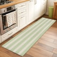 thumbnail image 3 of Green Striped Kitchen Runner Rug 2x6 Washable Runners for Hallway Non Slip Classic Retro Simple Horizontal Stripes Large Area Rug Indoor Floor Carpet for Bathroom Laundry Entryway Bedroom Living Room, 3 of 9