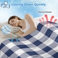 thumbnail image 3 of Navy Blue White Plaid Cooling Blanket, Lightweight Breathable Summer Throw Blanket with Double Sided Cold Effect,Farmhouse Checkered Buffalo Picnic Beach Blankets Bed Sheet for Hot Sleepers 60"x80", 3 of 8