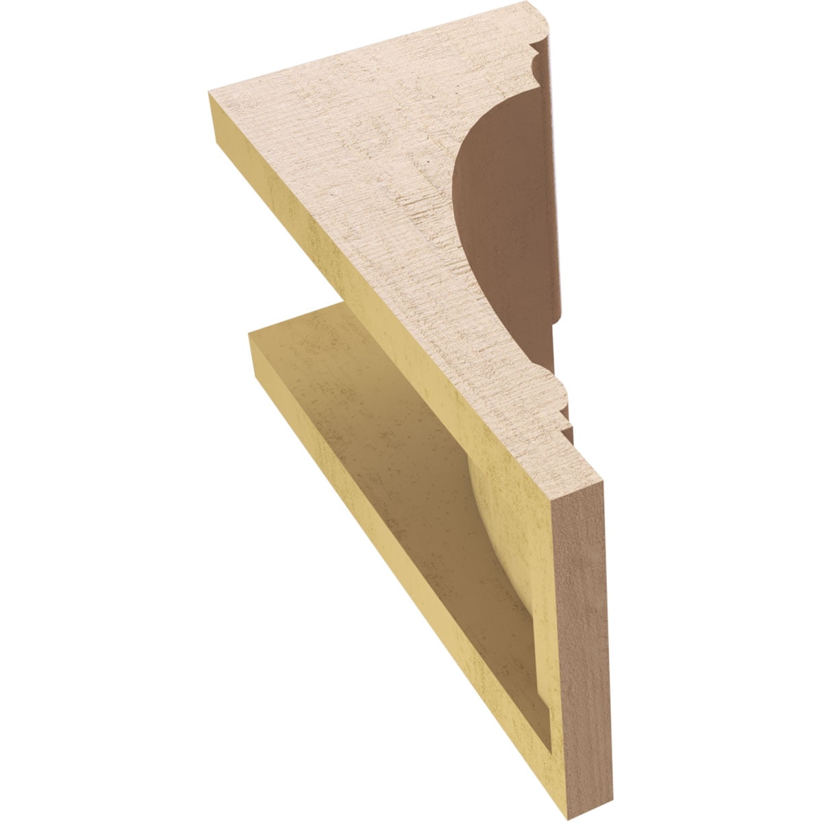 6"W x 6"D x 12"H Wide Hughes Rough Cedar Woodgrain TimberThane Corbel, Primed Tan