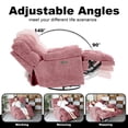 thumbnail image 6 of Pmango Power Oversized Recliner Chair Set of 2, Extra Wide Swivel Rocking Recliner Chair, Breathable Soft Fabric Modern Single Sofa for Living Room, Electric Adjustable Angle, USB & Type-C Port, Pink, 6 of 8