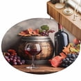 Farm Grapes Wine Barrel Round Area Rug 3ft,Living Room Rug Non-Slip ...