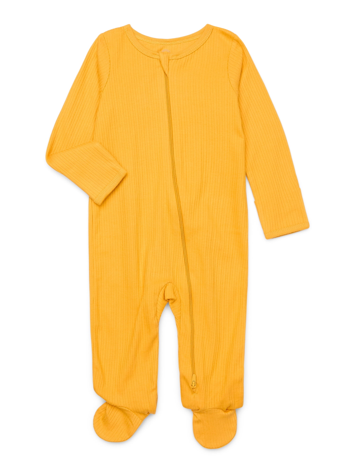 Wonder Nation Baby Unisex Zip Front Footed Sleep N Play Pajamas, 2-Pack, Sizes Preemie-6/9 Months