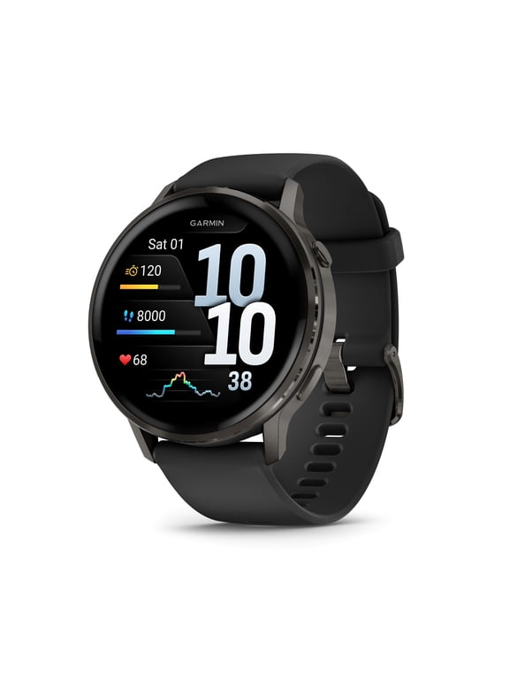 Venu 4 45 mm Slate with Black Silicone Band