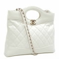 thumbnail image 1 of Pre-Owned Chanel Matelassé Shoulder Bag, Size 31, Women's, White Lambskin, Coco Mark, 1 of 8