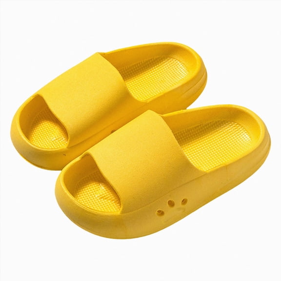 CAUYDY Kids Cloud Slides Girls Boys Slip On Slide Sandals Comfort Non-Slip Thick Sole Slippers Summer Shower Shoes Pool Beach Water Shoes(L101-Yellow,11)