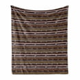 thumbnail image 1 of Ethnic Soft Flannel Fleece Throw Blanket, Direction Pointers Folk Abstract Geometric Boho Native Inspired, Cozy Plush for Indoor and Outdoor Use, 60" x 80", Seal Brown and Pale Coffee, by Ambesonne, 1 of 5