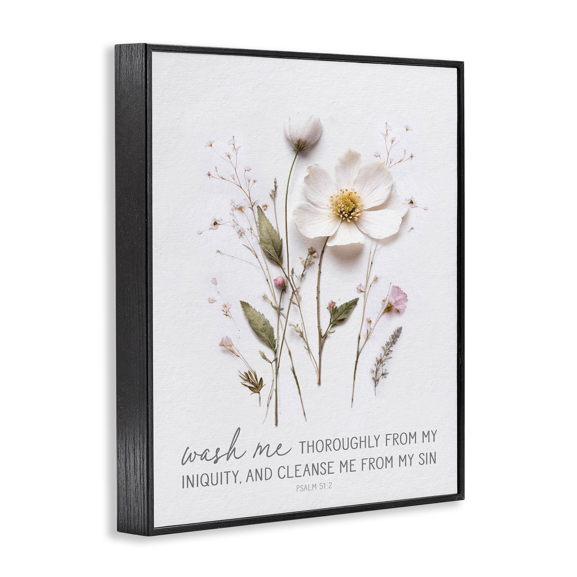 Pressed Flower Proverb Black Framed Giclee Art, design by Lettered and Lined