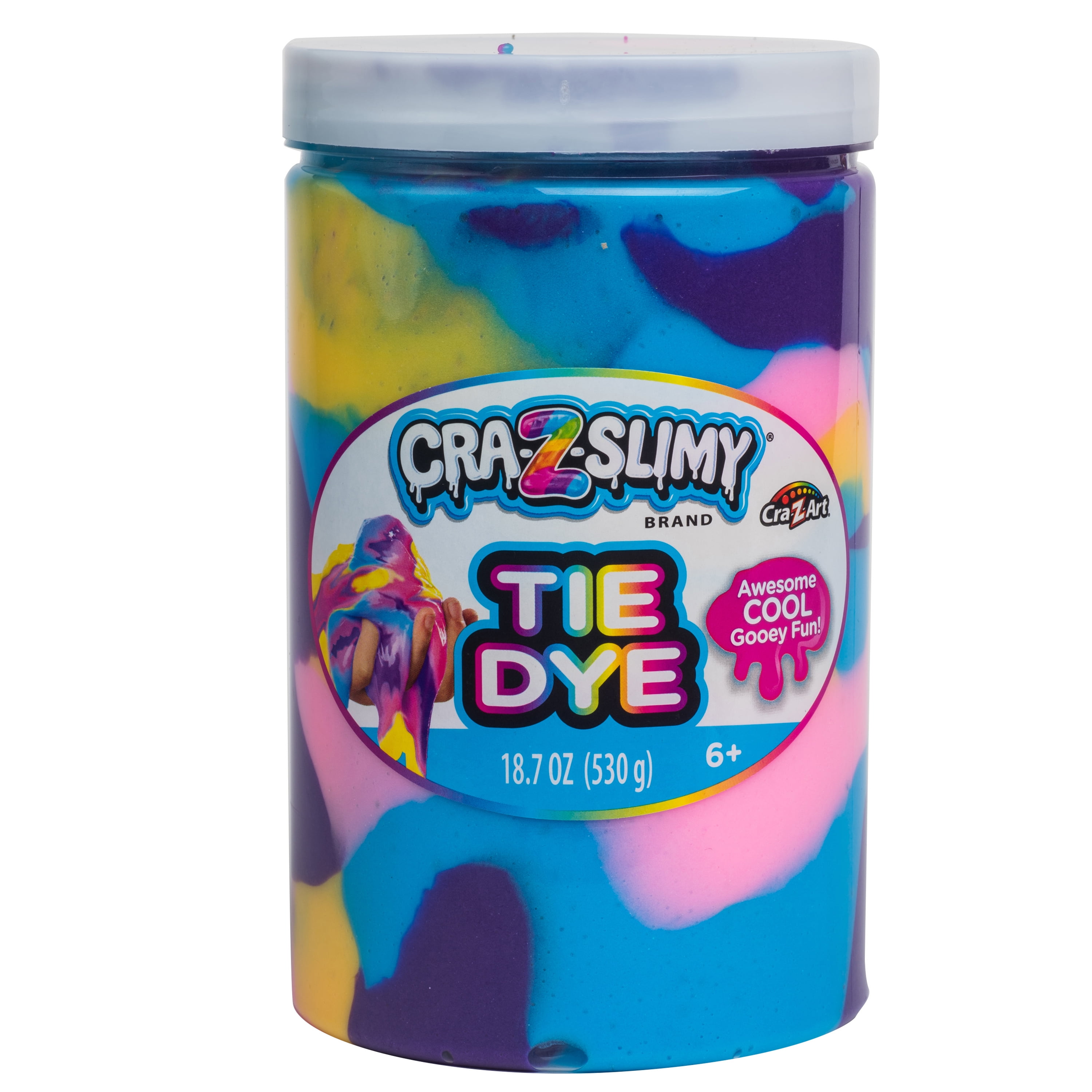 CraZArt CraZSlimy Multicolor Slime Tie Dye Jar, Child Ages 6 and up