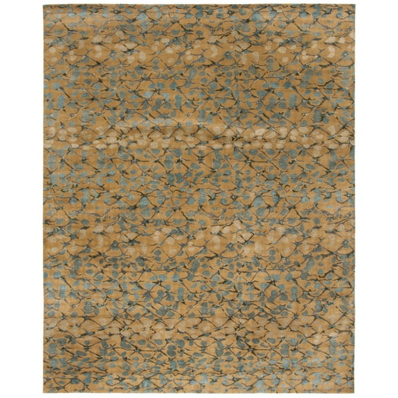 Martha Stewart  by  Handmade Trellis Silk/ Wool Rug Husk Brown 6' x 9' 6' x 9'