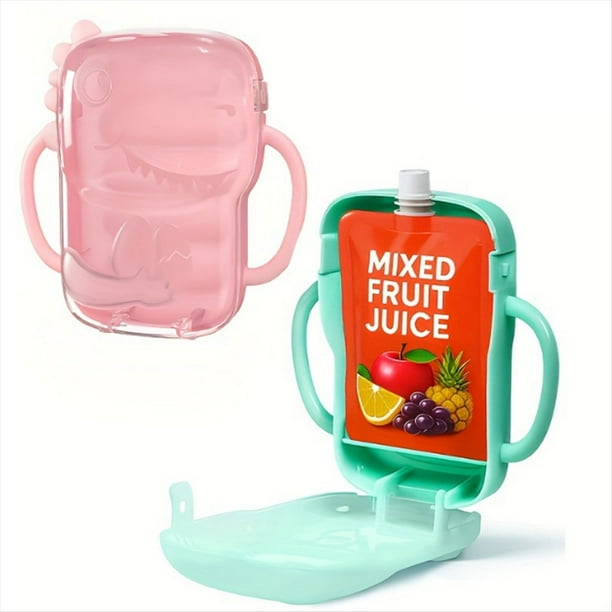 Paquete de 2 Bolsas de Comida A Prueba de Derrames para Niños Pequeños, con Asas, Aptas para la Mayoría de las Bolsas de Comida A