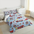 thumbnail image 4 of Manfei Fire Truck Bedding Comforter Set,Firefighter Twin Comforter Sets,Red Blue Bedding Set For Boys Teens,Breathable Home Decor Reversible,2 Pieces, 4 of 9
