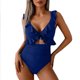 thumbnail image 5 of Trajes de Baño de Corte Alto para Mujeres de Color Sólido con Cojín de Pecho, sin Soporte de Acero Traje de Baño Dividido con Cordón Suelto, Cintura Alta, 5 of 7
