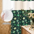 thumbnail image 3 of No Hook Shower Curtain, St. Patrick's Day Shower Curtains for Bathroom with See Through Top Window, Dark Green Lucky Shamrock Leaves Spring Waterproof & Washable Bath Curtain 66"x72", 3 of 9
