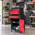 thumbnail image 6 of Ktaxon 4-Drawer 2-in-1 Rolling Tool Chest & Storage Cabinet, Mechanic Organizer, 23.2" L x 11" W x 40.2" H, Black & Red, 6 of 11