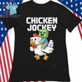 thumbnail image 1 of Chicken Jockey Pixel Funny T-Shirt,-2XL, 1 of 2