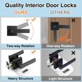 thumbnail image 4 of Matte Door Handle Interior Door Knob Keyless Levers Set Heavy Duty Privacy Door Handle Lock for Bedroom or Bathroom Door Lock with Handle Reversible for Left Right Sided, 4 of 6