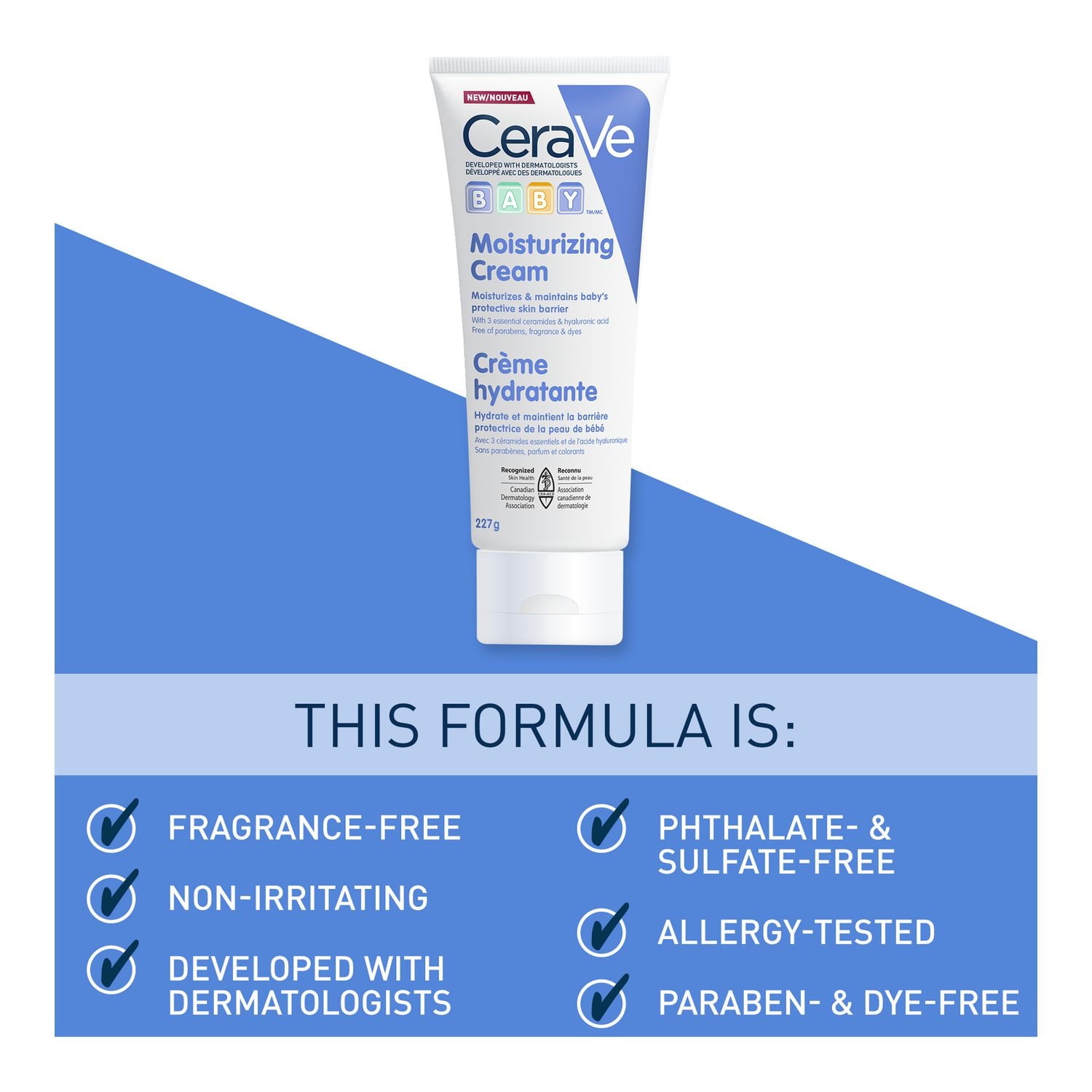 CeraVe Baby Moisturizing Cream, Rich Baby Cream with Ceramides and Hyaluronic Acid, 227g
