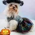thumbnail image 3 of PENGXIANG Robe pour Animaux de Compagnie Paillettes Surface Large Ourlet Élastique Doux Confortable Cosplay Forme Citrouille Vacances Thème Chien Tenue pour Festival, 3 of 10