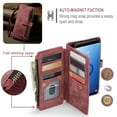 thumbnail image 6 of Wallet Case Compatible with Samsung Galaxy S9 Plus, Multifunctional Magnetic Closure Folio Case, [RFID Blocking] Durable PU Leather Flip Lanyard Strap Wristlet Zipper Card Holder Phone Case, Red, 6 of 10