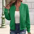 thumbnail image 3 of Women's Lightweight Full Zip Cropped Jacket, Spring Autumn Transition Long Sleeve Coat with Pockets, Soft Breathable Air Layer Fabric for Athletic Workout, Sport, and Casual Daily Wear Green1 L, 3 of 9