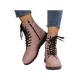 thumbnail image 1 of Rockomi Womens Fashion Work Boot Comfortable Lace Up Ankle Boots Outdoor Slip Resistant Round Toe Pink 5, 1 of 9