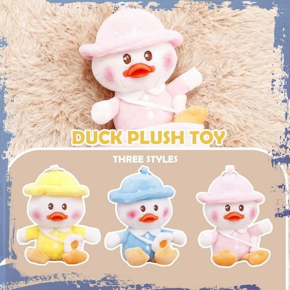 5-Inch Light Blue Duck Plush Pillow, Soft Stuffed Animal for Nursery and Room Decor, Cute Duckling Plushie for Collectors