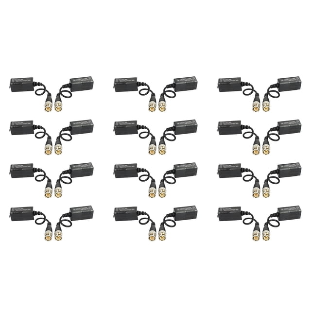 12 Pares de 8 Piezas Transmisor Y Transceptor Pasivo de Video Balun con Cable para 1080P TVI / CVI / AHD / 960H DVR Camera CCTV System, BNC Macho A UTP CAT5 / 5E / 6 / 6E Cable